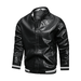 Xerarch Men s vintage plus-size leather motorcycle rider jacket with long sleeves and zipper collar