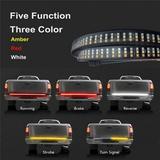 Motorcycle Triple LED Light Bar Amber Sequential Flowing Turn Signal Brake Light