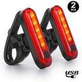 NOGIS Bright Bike Tail Lights USB Rechargeable Rear Bike Light for Night Riding 4 Light Mode Options Bicycle Light Easy to Install for Kids Women Men(2 Packs)