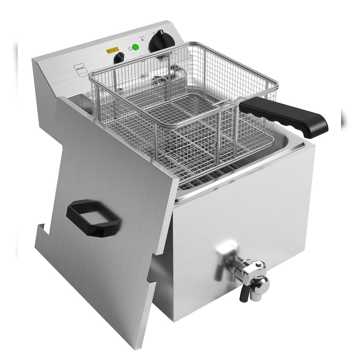 METRO PROFESSIONAL Fritteuse GDF1010, Edelstahl, 33.7 x 52 x 37.5 cm, 10 L, 8100 W, mit Ablasshahn, silber Image