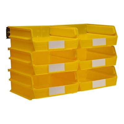 Triton Products LocBin Wall Storage System with (6) 10 7/8" Yellow Bins and (2) Rails 3-235YWS