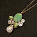 J. Crew Jewelry | J. Crew Green Crystal Stone Long Pendent Necklace | Color: Gold/Green | Size: Os