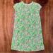 Lilly Pulitzer Dresses | Lilly Pulitzer Girl's Dress Xl 12-14 Cotton Blend Stretch Floral Pink Green J13 | Color: Green/Pink | Size: 12g