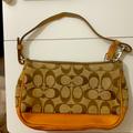 Coach Bags | Coach Purse In Signature Jacquard And Leather. | Color: Brown/Tan | Size: 8.5”Length X 5”Width
