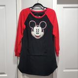 Disney Intimates & Sleepwear | Disney Mickey Mouse Long Sleeve Nightgown | Color: Black/Red | Size: M