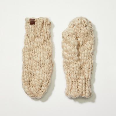 Lucky Brand Cozy Knit Mittens in Cream