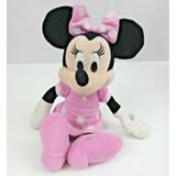 Disney Toys | Disney Just Play Minnie Mouse 10" Plush Wearing Pink Polka Dot Dress & Bow | Color: Black/Pink | Size: 10"