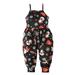 LWXQWDS Toddler Baby Girls Christmas Romper Santa Elk Print Sleeveless Spaghetti Straps Jumpsuit Bodysuit Overalls Pants Black Snowman 5-6 Years