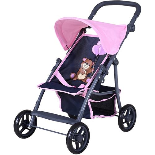 „Puppenbuggy KNORRTOYS „“Liba – Navy Pink Bear““ Puppenwagen bunt (navy pink bear) Kinder Puppenwagen -trage“