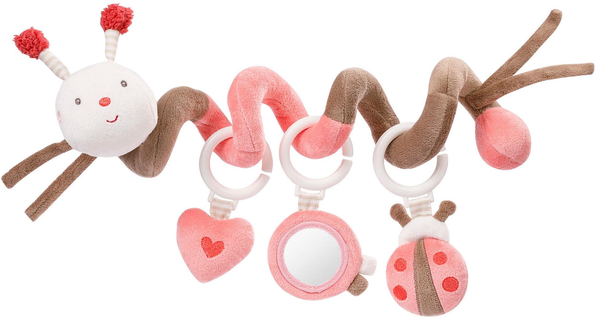 Greifspielzeug FEHN "Classic Stars, Garden Dreams Activity-Spirale Biene", rosa, Greifspielzeug, KinderL:30cm, Flauschstoff, Softvelour, L:30cm Image