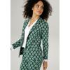 Jerseyblazer ANISTON SELECTED, Damen, Gr. 38, grün (dunkelgrün, mint), Jersey, Obermaterial: 60% Polyester, 30% Viskose, 10% Elasthan, gepunktet, gestreift, elegant, figurbetont hüftlang, Langarm, Blazer, mit gestreiften Punkten