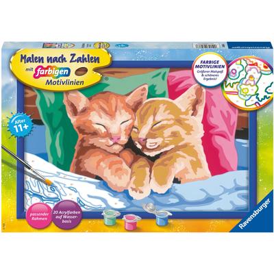 Malen nach Zahlen RAVENSBURGER "Verschmuste Kätzchen", bunt, Malvorlagen, KinderB:31cm H:21cm, Made in Europe, B:31cm H:21cm Image