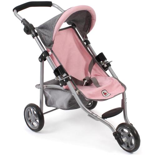 „Puppenbuggy CHIC2000 „“Jogging-Buggy Lola, Grau-Rosa““ Puppenwagen bunt (grau, rosa) Kinder Puppenwagen -trage mit klappbarem Verdeck“
