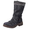 Winterstiefel RIEKER, Damen, Gr. 37, schwarz, Lederimitat, Textil, klassisch, Schuhe, Winterboots, Blockabsatz, TEX-Membran, mit gestricktem Schaftrand