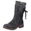 Winterstiefel RIEKER, Damen, Gr. 43, schwarz, Lederimitat, Textil, Schuhe, Winterboots, Profilsohle, Warmfutter, mit Rieker-TEX