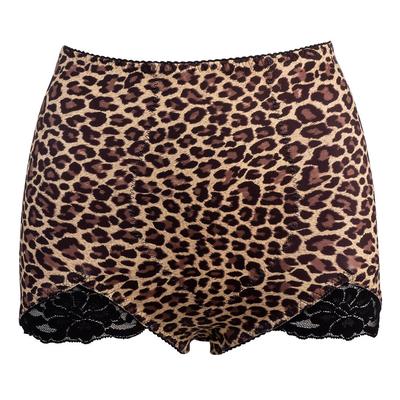 Rago Women's Light Shaping Tummy Control Panty Brief (Size L) Leopard, Nylon,Spandex