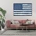 Oliver Gal Rocky Freedom Navy, Navy US Flag Modern Blue - Graphic Art on Canvas Canvas, Wood in Gray | 37 H x 55 W x 1.75 D in | Wayfair