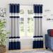 Red Barrel Studio® Reedsville Striped Room Darkening Thermal Grommet Curtain Panels Polyester in Green/Blue/Navy | 95 H in | Wayfair