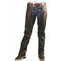 XL, Marron: Pantalon western en cuir vieilli à effet pull-up avec fermeture à glissière latérale