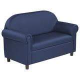 Factory Direct Partners Little Lux Club Polyurethane, Leather in Blue | 24 H x 39 W x 18 D in | Wayfair 10493-NV