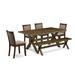 Rosalind Wheeler 6-PC Dining Table Set- A Table w/ Kitchen Bench & 4 Linen Fabric Dining Chairs w/ Stylish Back Wood/Upholstered in Brown | Wayfair