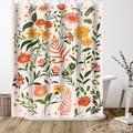 East Urban Home 71" x 74" Floral Shower Curtain, Floral Fantasy by Lunette by Parul Vinyl, Polyester in Brown/Gray | 71 H x 74 W in | Wayfair