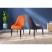 Modern Design Set of 2 Leather Upholstered Dining Chairs Accent Chairs with Black Plastic Tube Plug Legs for Dining Room