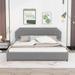King Size Upholstered Platform Bed with 4 Storage Drawers, Headboard and Support Legs, 86.2''L*108.9''W*40.4''H