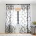 1-piece Sheer Gray Ginkgo Leaves Made-to-Order Curtain Panel