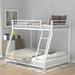 Twin over Full White Metal Floor Bunk Bed-77"L*55"W