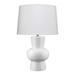 Eden Home Modern Ceramic Table Lamp with Linen Shade in White