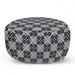 Geometric Pouf Cover with Zipper Sketched Nested Design of Overlapping Diamond Outlines and Chain Links Soft Decorative Fabric Unstuffed Case 30 W X 17.3 L Black and Pale Grey by Ambesonne