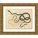 Mark Catesby 24x19 Gold Ornate Framed and Double Matted Museum Art Print Titled - The Coach-Whip Snake (Coluber Flagellum) (1731-1743)