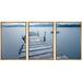 wall26 Framed Canvas Print Wall Art Set Jetty Pier Walkway in Gray & Blue Seascape Nature Wilderness Photography Modern Art Rustic Scenic Ultra for Living Room Bedroom Office - 24 x36