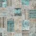 Ahgly Company Indoor Square Contemporary Sage Green Patchwork Area Rugs 6 Square