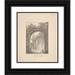 Joseph Lemercier 20x24 Black Ornate Framed Double Matted Museum Art Print Titled: Classical Ruins; a Public Bath (19th Century)