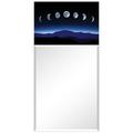 Empire Art Direct Blue Moons Rectangular Beveled Mirror on Free Floating Printed Tempered Art Glass 48 x 24 x 0.4 Ready to Hang