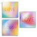 wall26 - 3 Piece Canvas Wall Art - Colorful Quotes - Modern Home Art Stretched and Framed Ready to Hang - 16 x16 x3 Panels