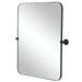 NeuType Arch Wall Mirror Arch Small Mirror Round Corner Mirror Wall Mirror 36 x24 Black Iron