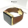 24K Gold 42MM iWatch SERIES 3 Brown Leather Band