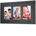Excello Global Products EGP-HD-0338 Rustic Collage Photo Frame Holds Three 4 x 6 Photos Wooden Wall & Tabletop Picture Frames Black Overall Size 15.5 X 9