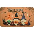 Halloween Door Mat Fall Welcome Doormat for Front Door Indoor Outdoor Non-Slip Welcome Doormat Home Entryway Front Porch Halloween Decor Rubber Gnome Doormat 30 x17