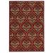 Riverbay Furniture Transitional Polypropylene 5 x7 3 Rug in Red and Cream