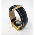 24K Gold 42mm Iwatch Series 2 with deBeer Paris Black Leather Band