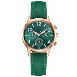 STEADY Luminous Pointer Watch Leather Wristband Women s Watch Quartz Watch Green