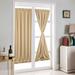 CUH French Door Blackout Thermal Insulated Energy Efficient Privacy Living Room Rod Pocket Drapes Modern Panel Curtains Beige 54*72inch