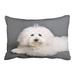 WinHome Lovely Vivid White Puppy Natural Gray Painting Polyester 20 x 30 Inch Rectangle Throw Pillow Covers With Hidden Zipper Home Sofa Cushion Decorative Pillowcases