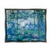 Stupell Industries Classic Water Lilies Painting Monet Pond Detail Luster Gray Framed Floating Canvas Wall Art 16x20 by Claude Monet