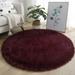 Carpet Fluffy Rug Plush Round Round Silk Wool Sofa Blanket Solid Pattern