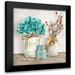 Jenny Thomlinson 20x20 Black Modern Framed Museum Art Print Titled - Floral composition with Mason Jars I